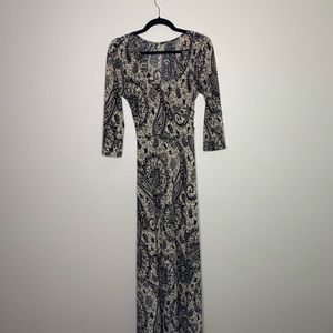 Maxi Paisley Wrap Dress